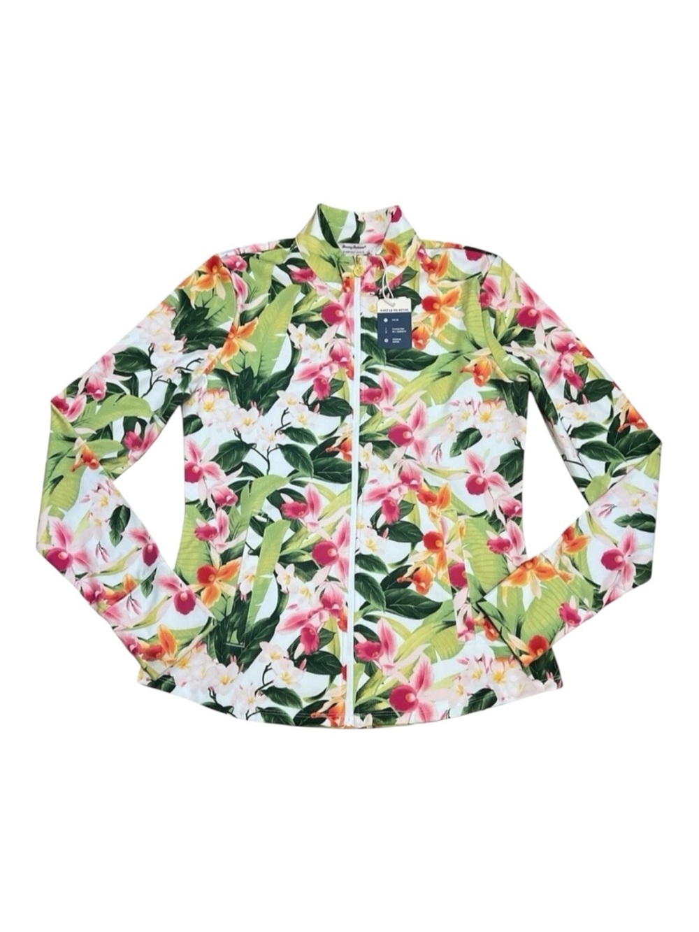 TOMMY BAHAMA Everyday Active Full Zip Jacket Multi Floral Tropical Vibrant M NWT